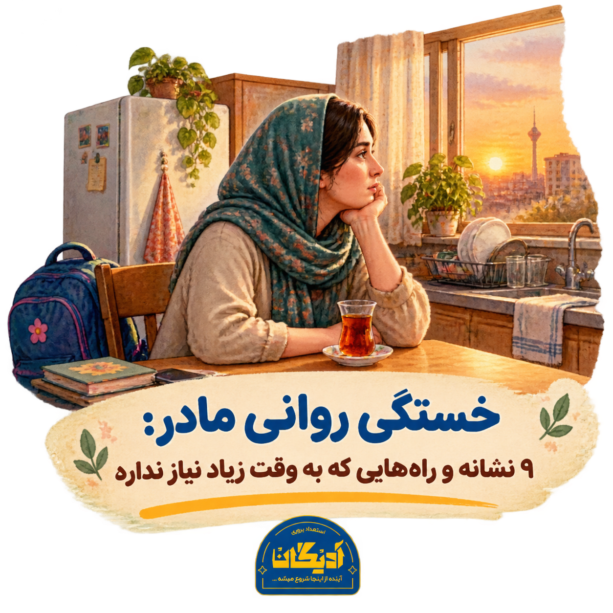 خستگی روانی مادر همیشه با گریه یا فریاد خودش را نشان نمی‌دهد؛ گاهی فقط یک چای سردشده است.